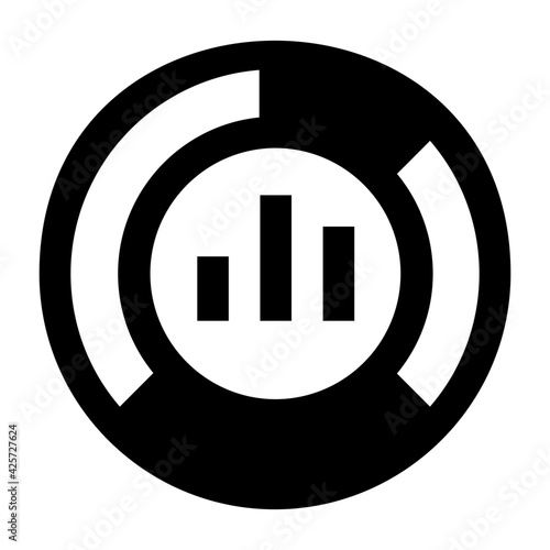 
A very well designed linear icon of circle chart 

