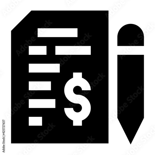 
A very well designed linear icon of budget report 

