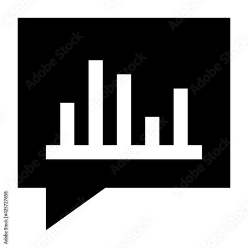 
A very well designed linear icon of chat analytics 

