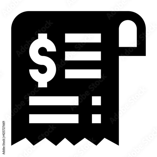 
A very well designed linear icon of invoice 

