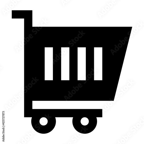 
Creatively designed linear icon of cart 

