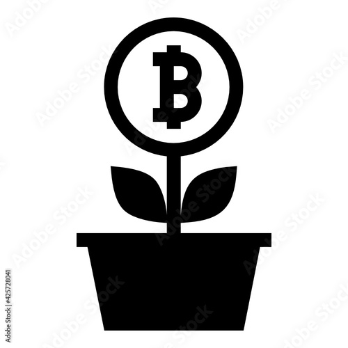 
A very well designed linear icon of bitcoin growth 

