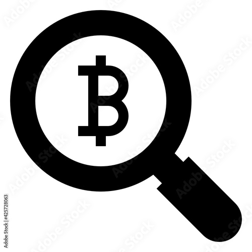 
A very well designed linear icon of bitcoin analysis 

