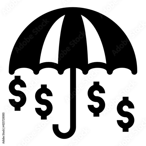
A very well designed linear icon of financial insurance 

