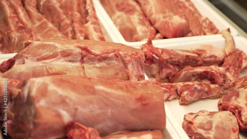 Red meat products in the butcher. Red meat products in the butcher.