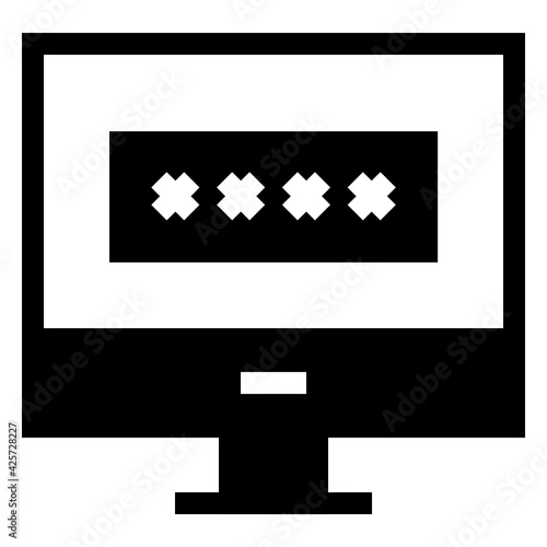 
A very well designed linear icon of computer password 

