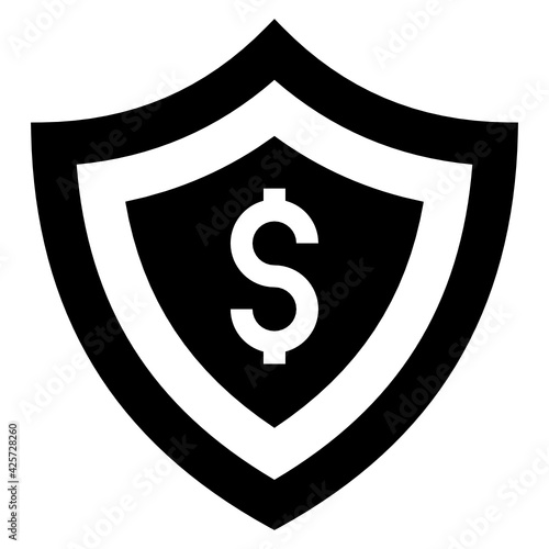 
A very well designed linear icon of financial security 

