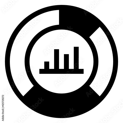 
A very well designed linear icon of circle chart 

