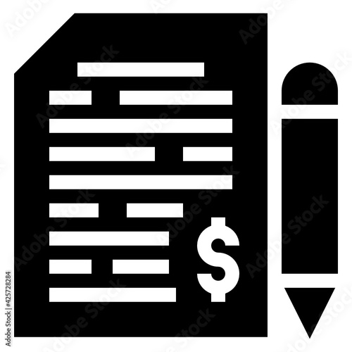 
A very well designed linear icon of budget report 


