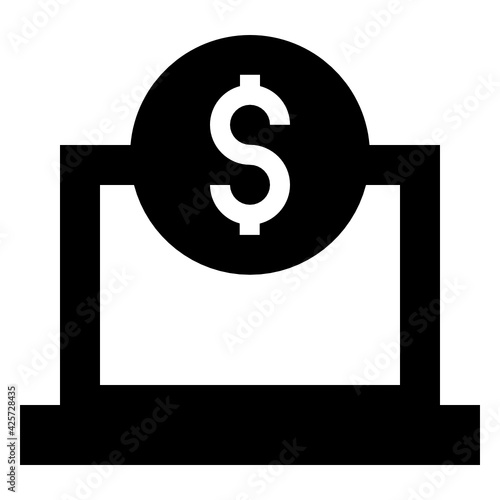
A very well designed linear icon of online banking 

