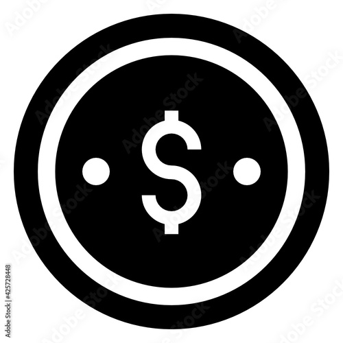 
A very well designed linear icon of dollar coin 

