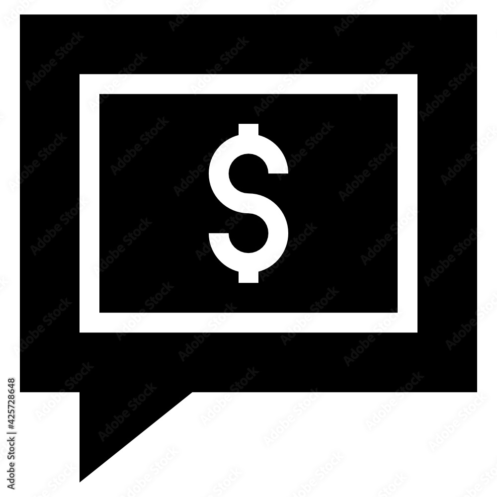 Dollar inside bubble denoting linear icon of financial chat
Dollar inside bubble denoting linear icon of financial chat