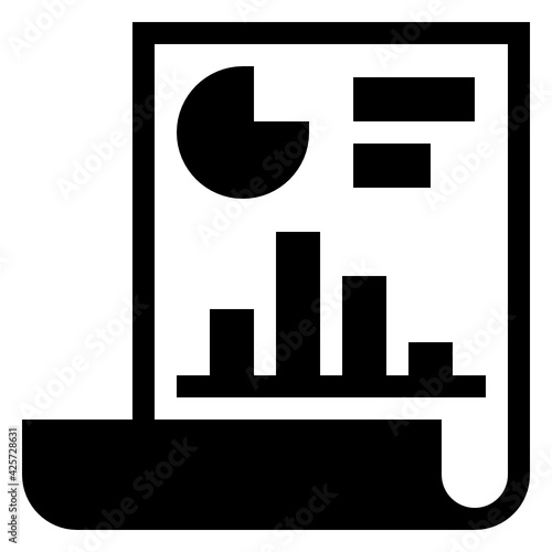 
A very well designed linear icon of infographics report 

