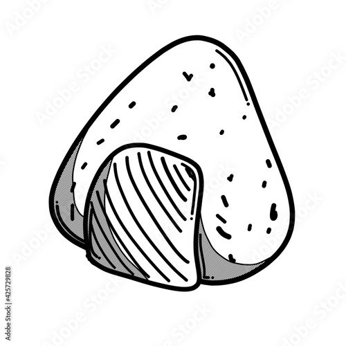 Rice ball doodle vector icon. Drawing sketch illustration hand drawn line eps10