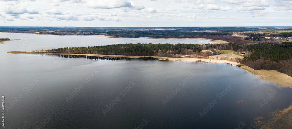 Aerial view of village Usma and lake Usma, Latvia. Aerial view of village Usma and lake Usma, Latvia.