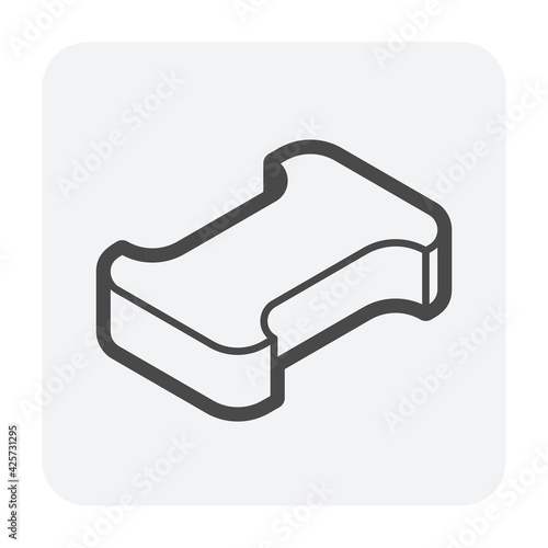 Concrete paver block pavement floor or brick vector icon. For landscape, outdoor, garden by paving on ground to create I dumble pattern. That sidewalk, road, patio, path, street or walkway.