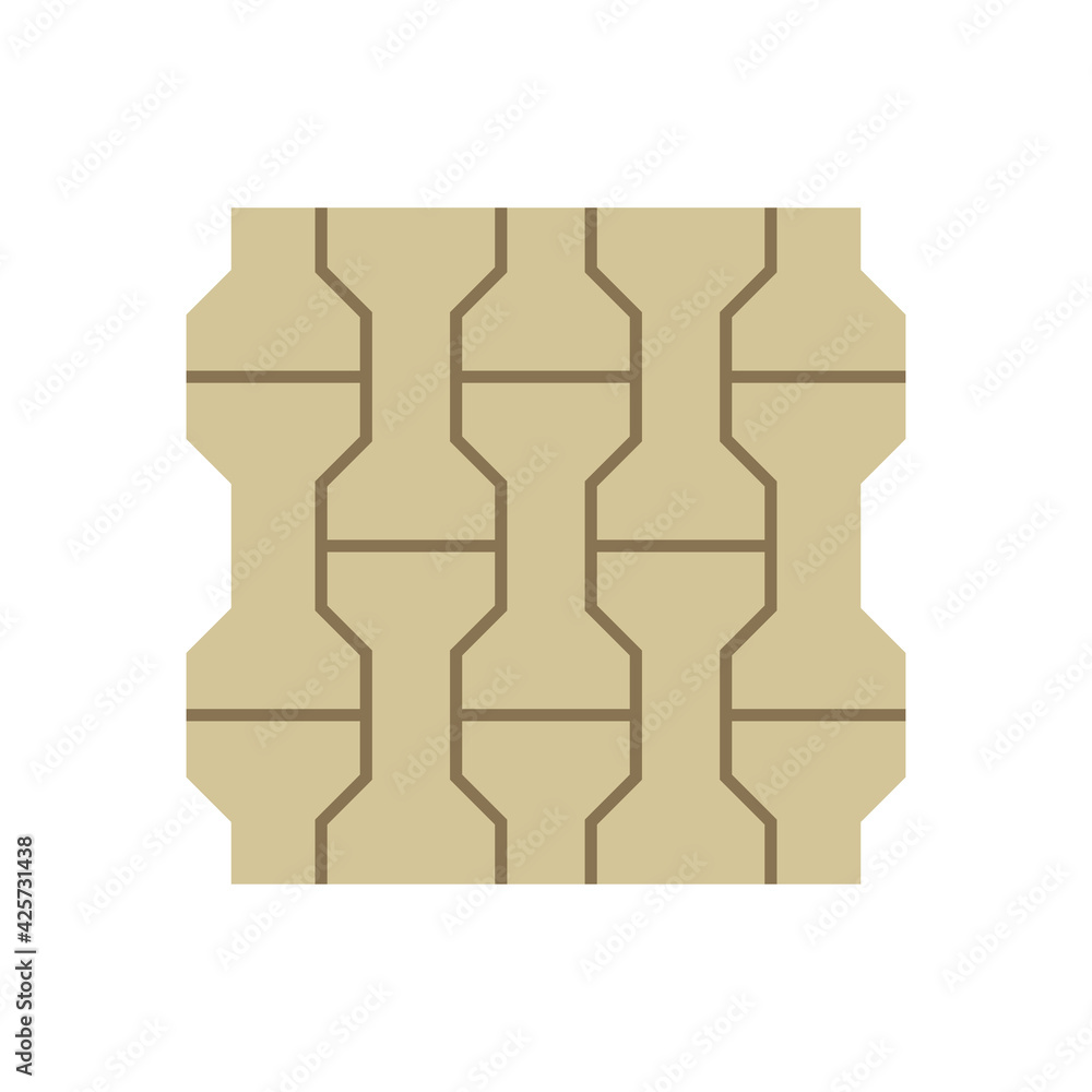 Concrete paver block pavement floor or brick vector icon. For landscape, outdoor, garden by paving on ground to create I dumble pattern. That sidewalk, road, patio, path, street or walkway. Concrete paver block pavement floor or brick vector icon. For landscape, outdoor, garden by paving on ground to create I dumble pattern. That sidewalk, road, patio, path, street or walkway.