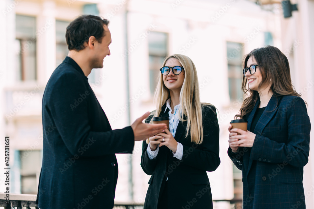 Happy business work team during break time in office Happy business work team during break time in office