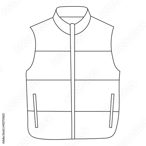 outline, sketch of men's fashionable vest