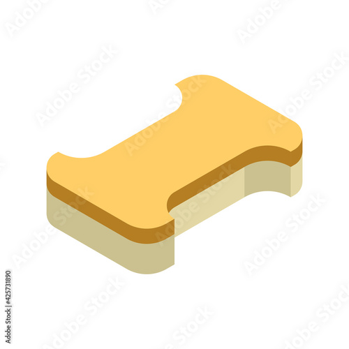 Concrete paver block pavement floor or brick vector icon. For landscape, outdoor, garden by paving on ground to create I dumble pattern. That sidewalk, road, patio, path, street or walkway.