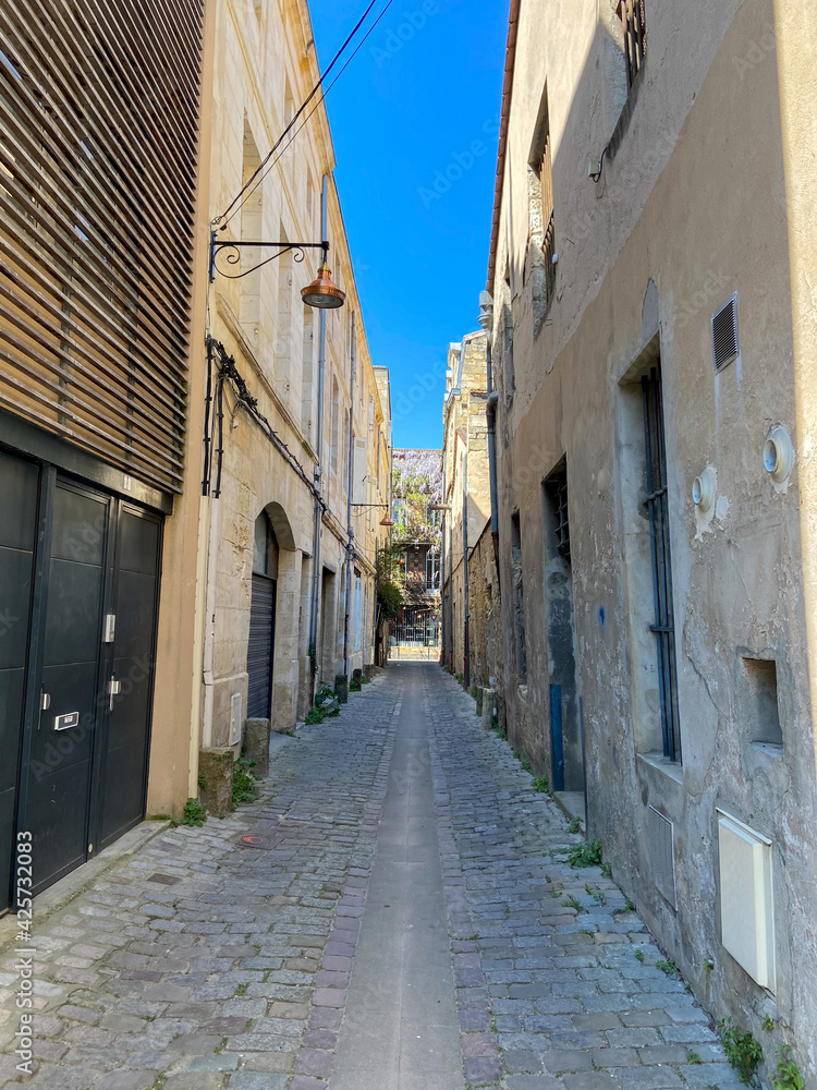Obraz premium Ruelle pavés à Bordeaux, Gironde