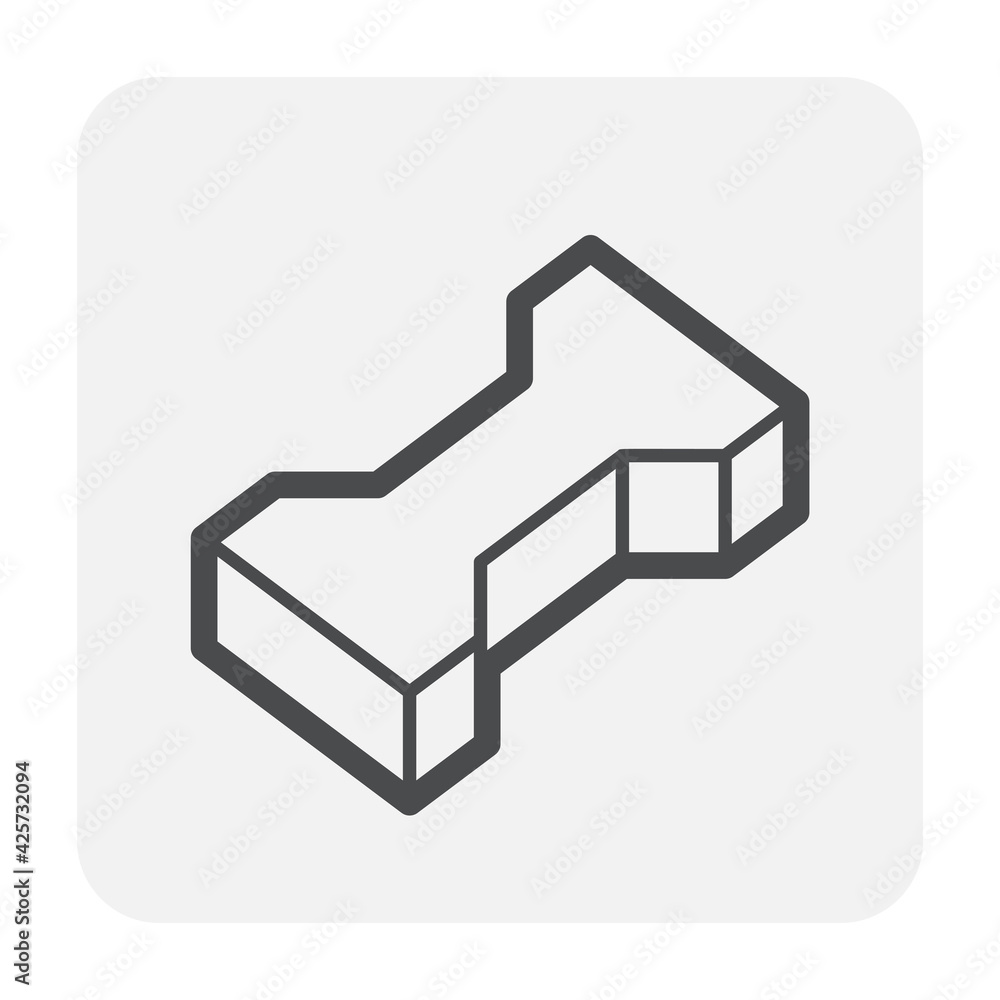 Concrete paver block pavement floor or brick vector icon. For landscape, outdoor, garden by paving on ground to create I dumble pattern. That sidewalk, road, patio, path, street or walkway. Concrete paver block pavement floor or brick vector icon. For landscape, outdoor, garden by paving on ground to create I dumble pattern. That sidewalk, road, patio, path, street or walkway.