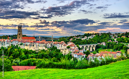 Cityscape of Fribourg in Switzerland