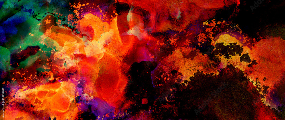 fluid art image. bright abstract textured painting with vivid colors fluid art image. bright abstract textured painting with vivid colors