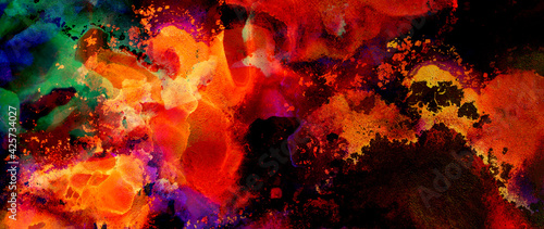 fluid art image. bright abstract textured painting with vivid colors
