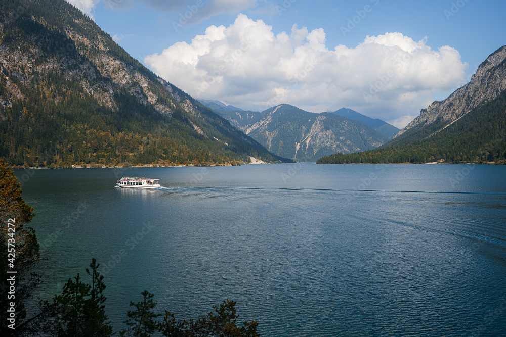 Famous Plansee in Austria in summer.
