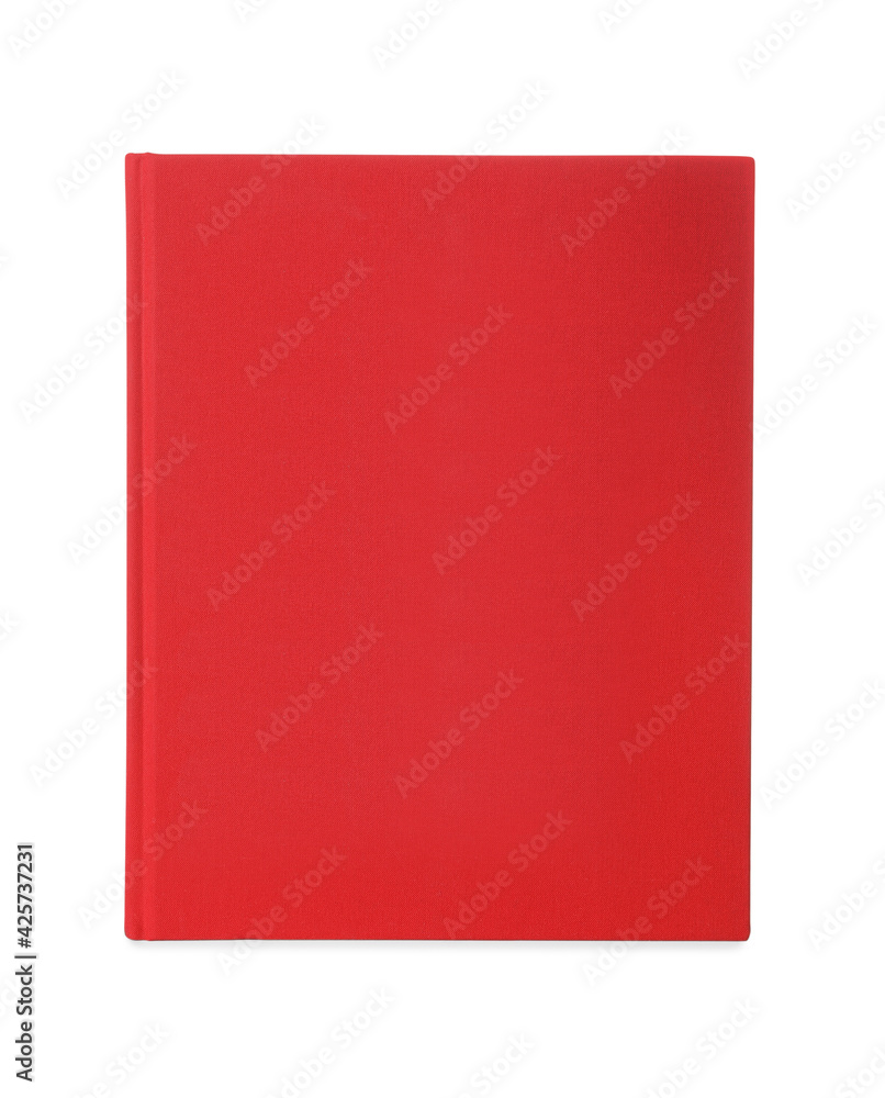 Book with red cover on white background Book with red cover on white background
