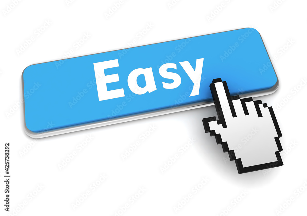 easy push button concept 3d illustration easy push button concept 3d illustration