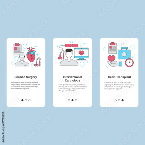 Cardiac surgery, Interventional cardiology, Heart transplant.