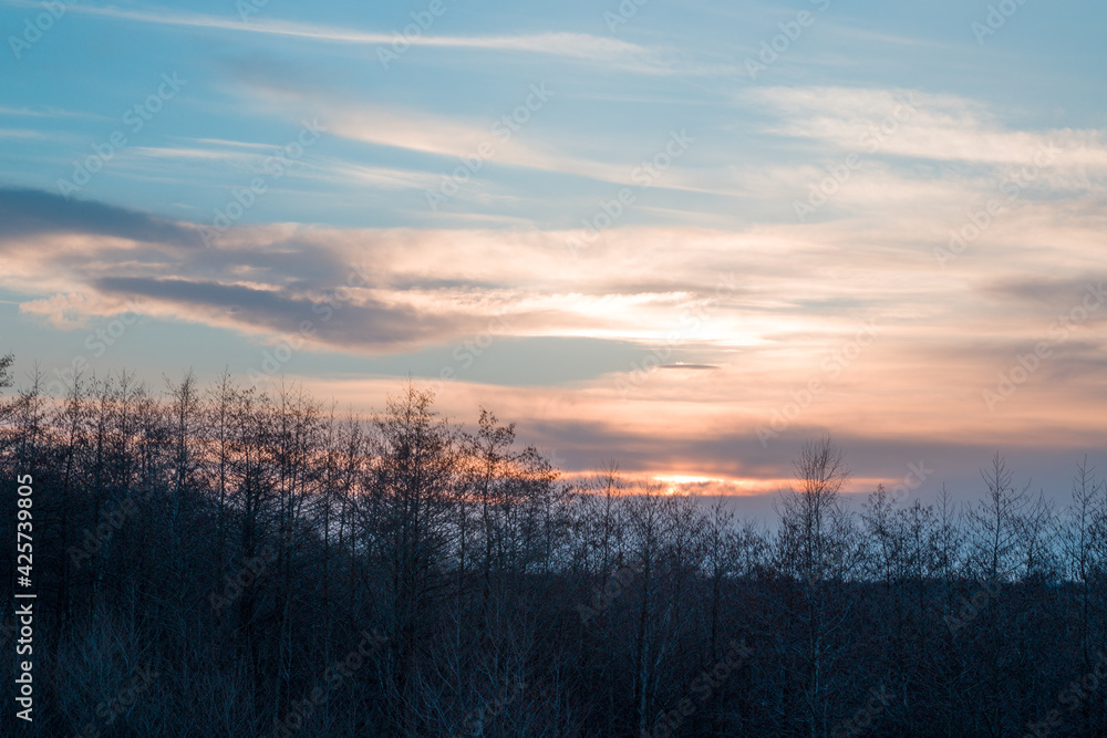 Fototapeta premium sky with temples and evening sun