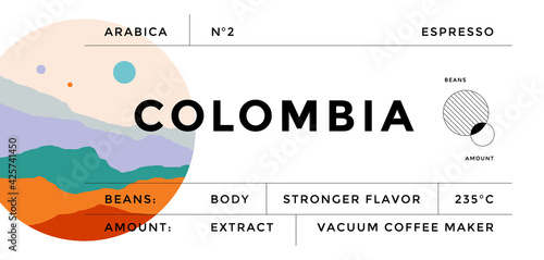 Label, minimalistic style. Graphic and typography design