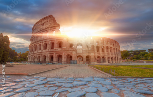 Colosseum in Rome. Colosseum is the most landmark in Rome.