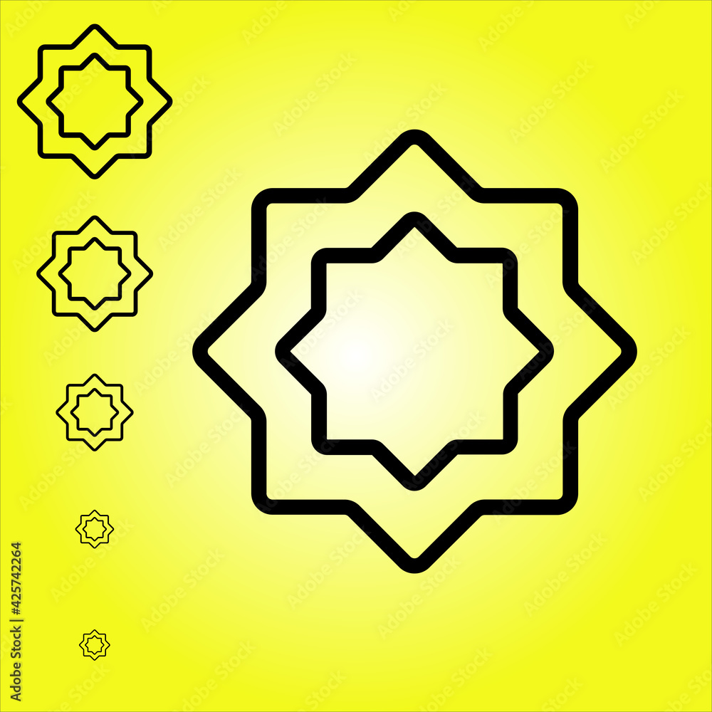 Islamic shape symbol several scale