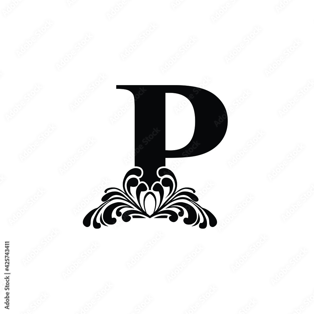 Letter P template logo letter . Monogram alphabet . Beautiful royal initials letter. Letter P template logo letter . Monogram alphabet . Beautiful royal initials letter.