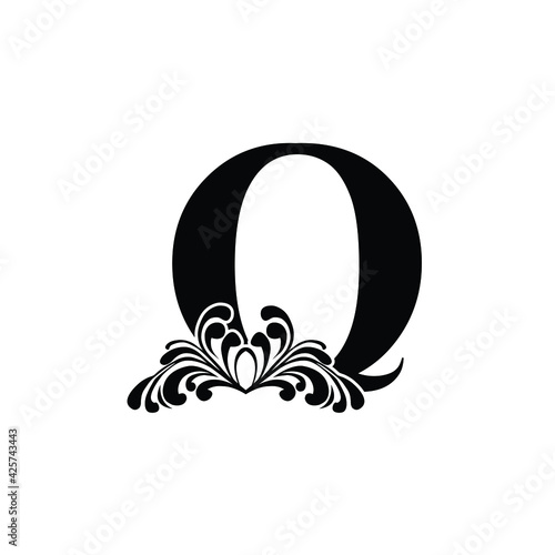  Letter Q template logo  letter . Monogram alphabet . Beautiful royal initials letter.	
