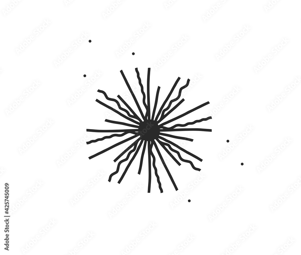 Hand drawn vector abstract stock flat graphic illustration with logo element of magic celestial sun silhouette art in simple style for branding,isolated on white background Hand drawn vector abstract stock flat graphic illustration with logo element of magic celestial sun silhouette art in simple style for branding,isolated on white background