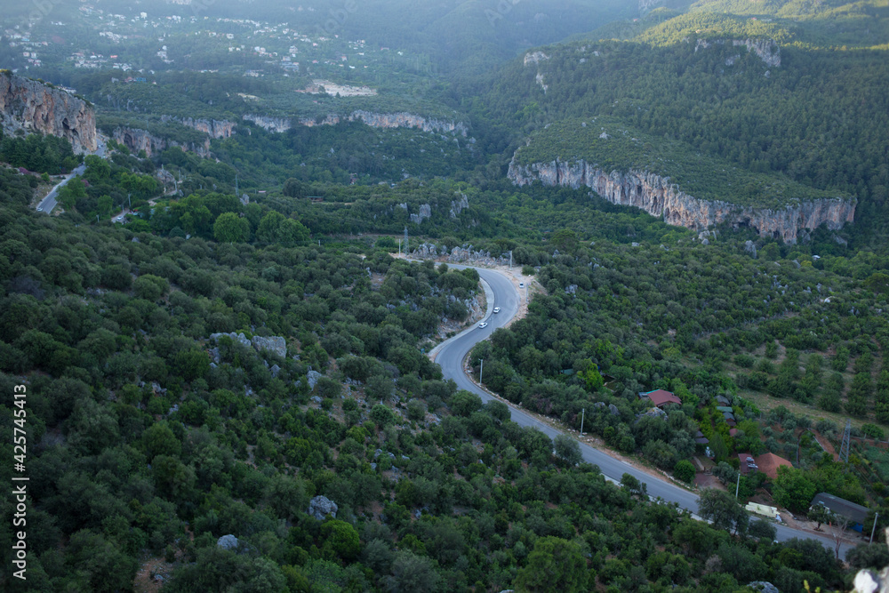 Beautiful mountain landscape of Turkey, the road among the rocks