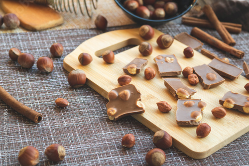 chocolate bars with hazelnuts