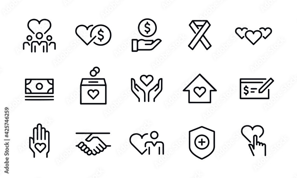 Fototapeta premium Charity Icons vector design 