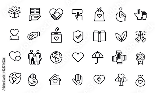 Charity Icons vector design 