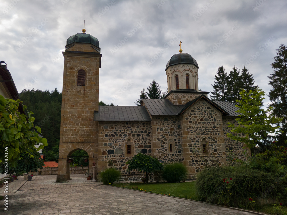 Monastery Ozren dedicated to Saint Nicholas, serbian orthodox temple in village Kaludjerica, Petrovac municipality on mountain Ozren, Bosnia and Herzegovina