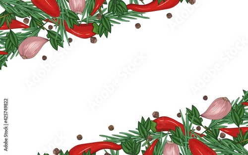 Spices and herbs. Background.