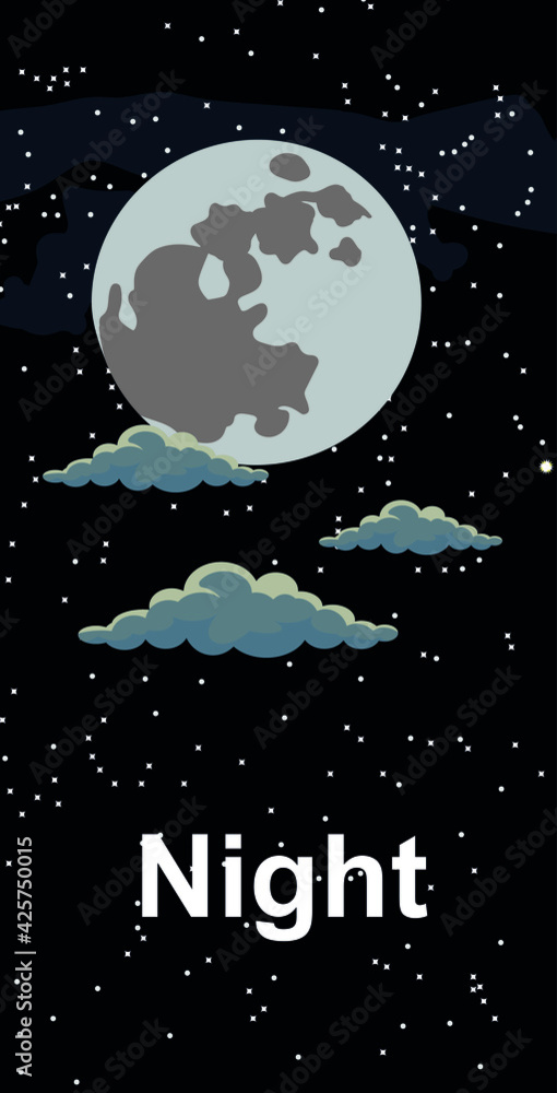 Day and night vector illustrations or banners. Sun and Moon. Day and night vector illustrations or banners. Sun and Moon.