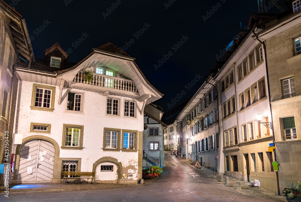 Architecture of Fribourg in Switzerland