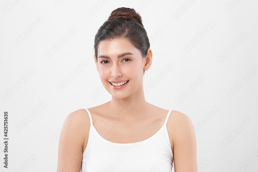 Beautiful young asian woman with clean fresh skin on white background, Face care, Facial treatment, Cosmetology, beauty and spa, Asian women portrait Beautiful young asian woman with clean fresh skin on white background, Face care, Facial treatment, Cosmetology, beauty and spa, Asian women portrait
