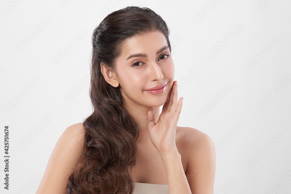 Beautiful young asian woman with clean fresh skin on white background, Face care, Facial treatment, Cosmetology, beauty and spa, Asian women portrait Beautiful young asian woman with clean fresh skin on white background, Face care, Facial treatment, Cosmetology, beauty and spa, Asian women portrait